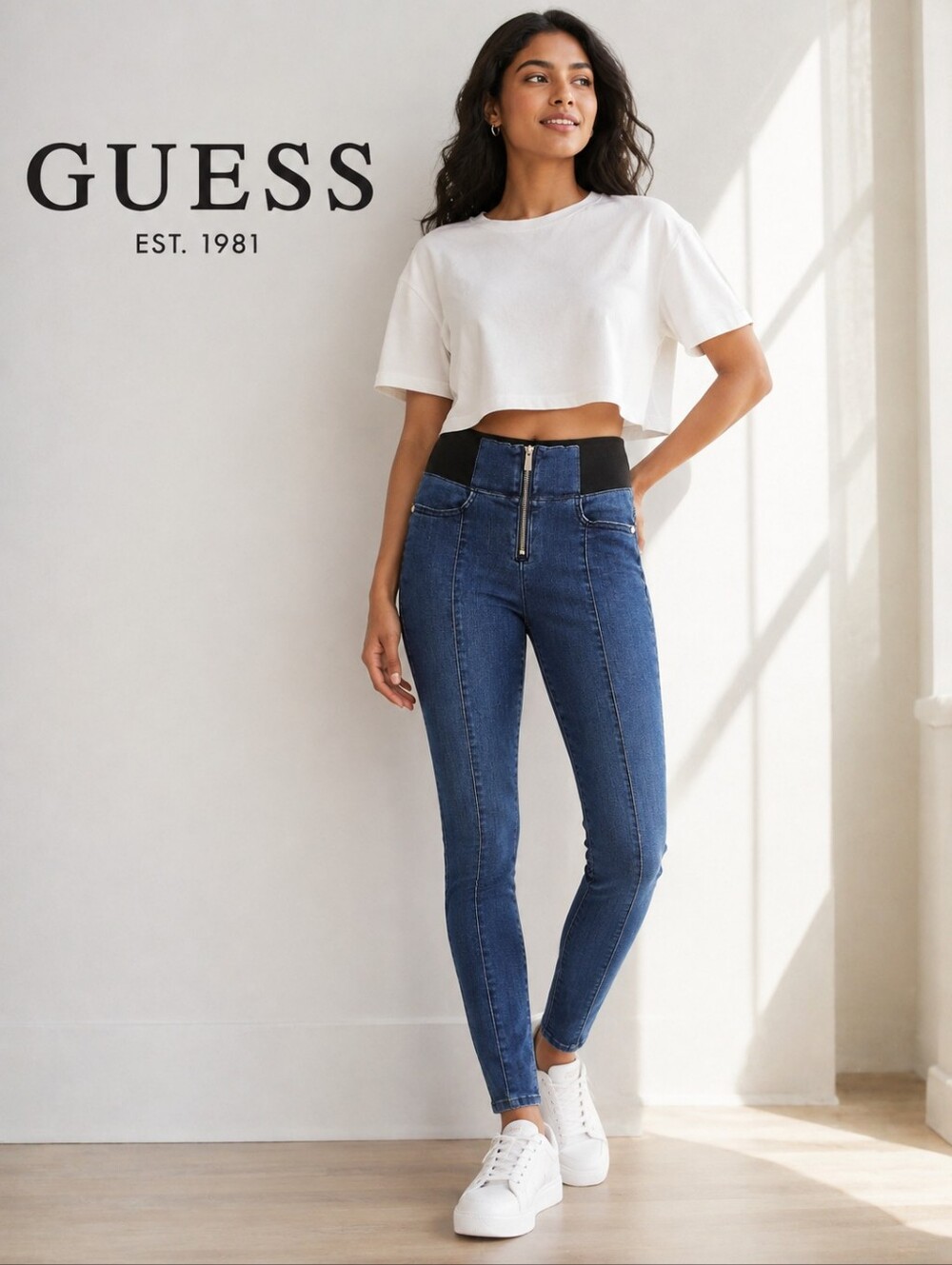 GUESS Highwaisted Stretchy Skinny Elastic panel waistband Sz 28